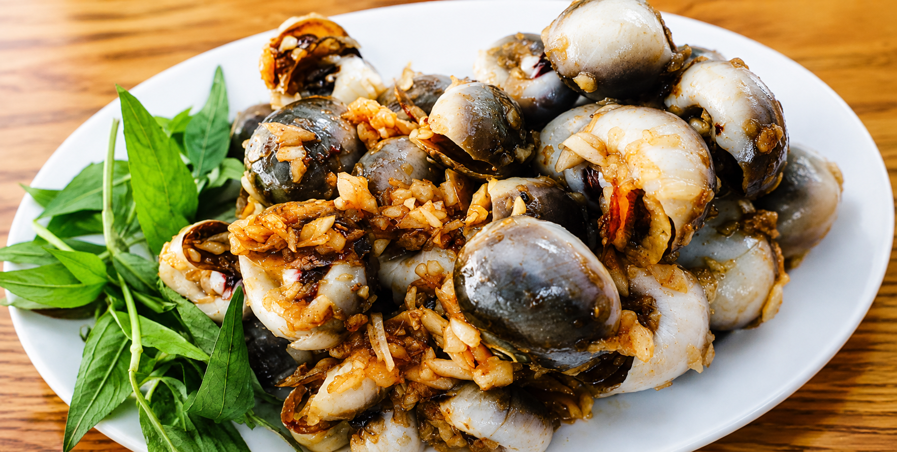 óc mỡ xào tỏi