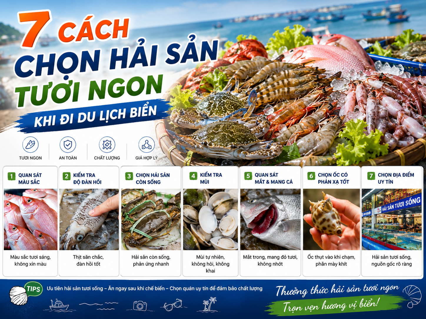 7 cách chọn hải sản ngon 